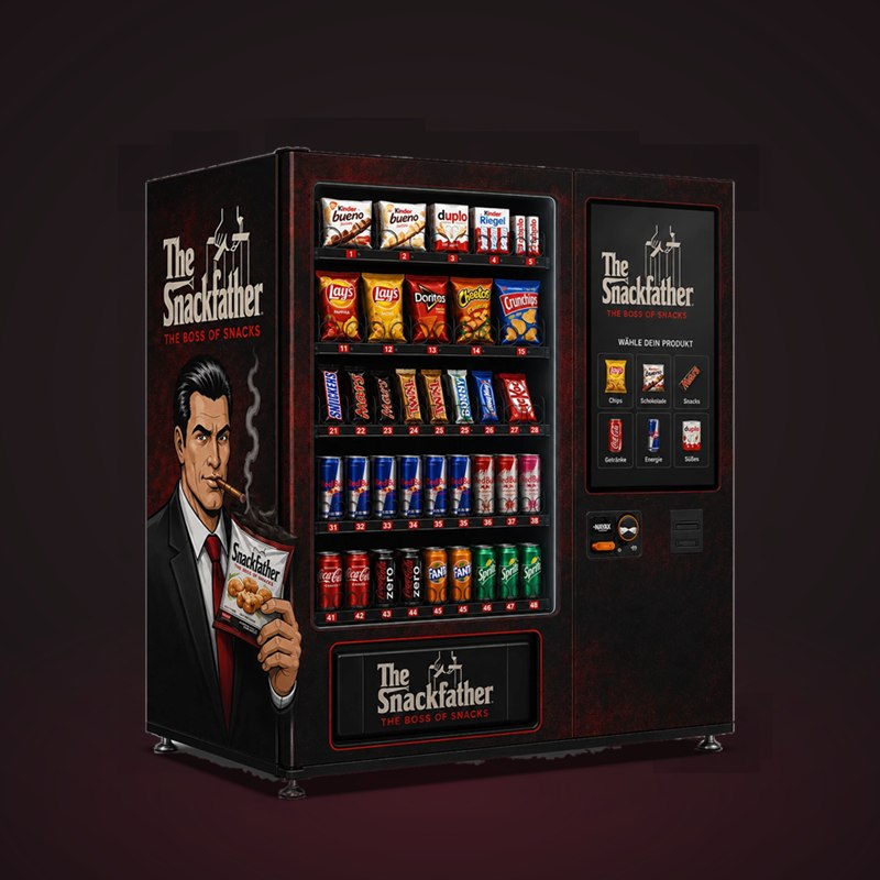 Don Prime Snack – Snackautomat von The Snackfather, vollständige Frontansicht